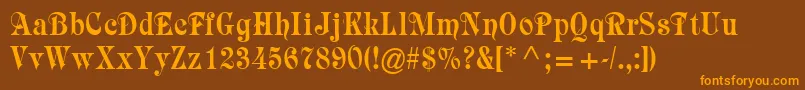 Rubius Font – Orange Fonts on Brown Background