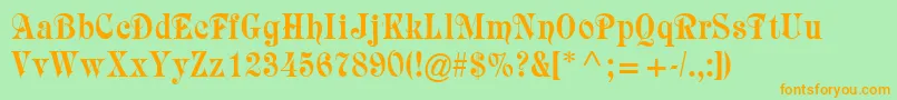 Rubius Font – Orange Fonts on Green Background
