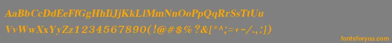 EucrosiaupcРџРѕР»СѓР¶РёСЂРЅС‹Р№РљСѓСЂСЃРёРІ Font – Orange Fonts on Gray Background