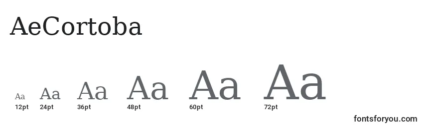 AeCortoba Font Sizes