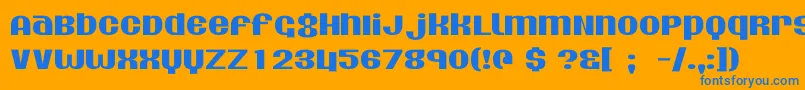 Agdollar-Schriftart – Blaue Schriften auf orangefarbenem Hintergrund