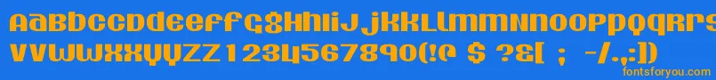 Weitere Informationen zur Agdollar-Schriftart Agdollar-Schriftart – Orangefarbene Schriften auf blauem Hintergrund