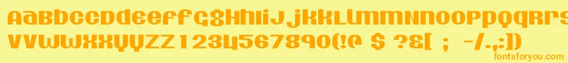 Agdollar-Schriftart – Orangefarbene Schriften auf gelbem Hintergrund