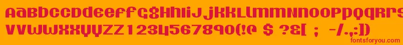 フォントAgdollar – オレンジの背景に赤い文字
