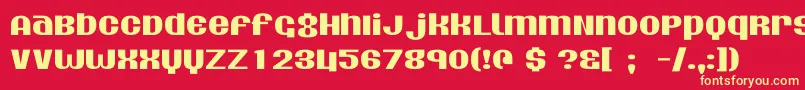 フォントAgdollar – 黄色の文字、赤い背景