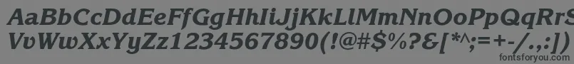 フォントKorinnablackcItalic – 黒い文字の灰色の背景