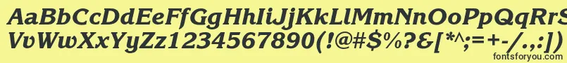 Шрифт KorinnablackcItalic – чёрные шрифты на жёлтом фоне