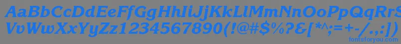 フォントKorinnablackcItalic – 灰色の背景に青い文字