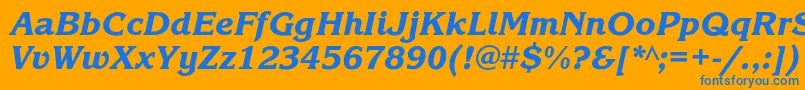 KorinnablackcItalic Font – Blue Fonts on Orange Background