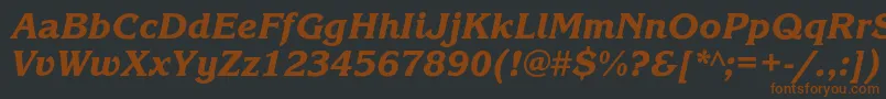 フォントKorinnablackcItalic – 黒い背景に茶色のフォント