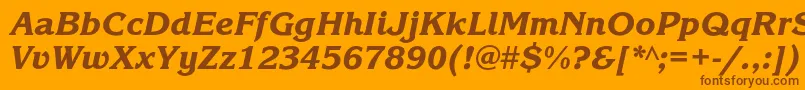 フォントKorinnablackcItalic – オレンジの背景に茶色のフォント