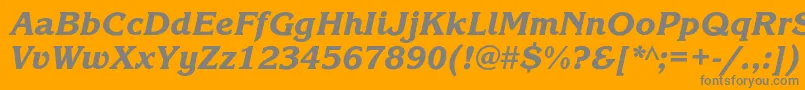 KorinnablackcItalic-Schriftart – Graue Schriften auf orangefarbenem Hintergrund