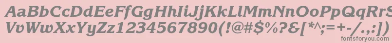 フォントKorinnablackcItalic – ピンクの背景に灰色の文字