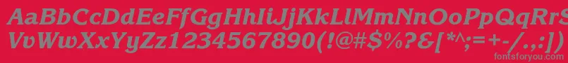 KorinnablackcItalic Font – Gray Fonts on Red Background