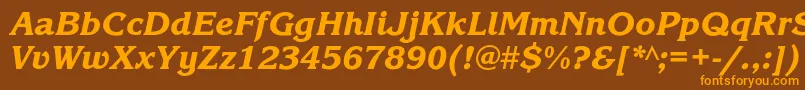 KorinnablackcItalic Font – Orange Fonts on Brown Background
