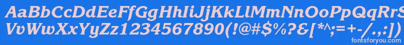 フォントKorinnablackcItalic – ピンクの文字、青い背景