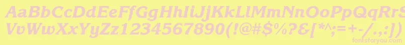 KorinnablackcItalic Font – Pink Fonts on Yellow Background