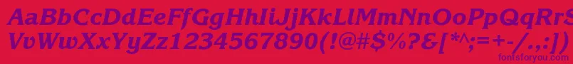 KorinnablackcItalic Font – Purple Fonts on Red Background