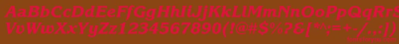 KorinnablackcItalic Font – Red Fonts on Brown Background