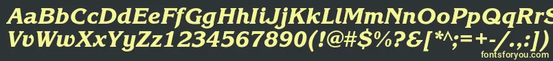 フォントKorinnablackcItalic – 黒い背景に黄色の文字