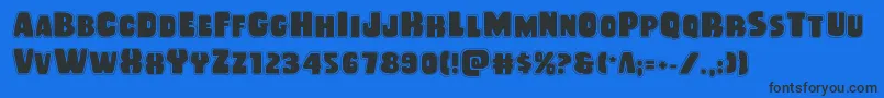 Rubberboyacad Font – Black Fonts on Blue Background