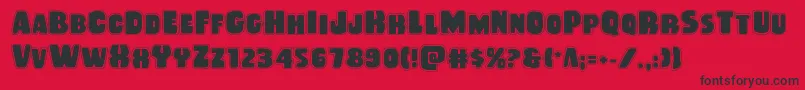 Rubberboyacad Font – Black Fonts on Red Background