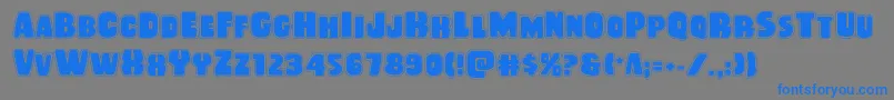 Rubberboyacad Font – Blue Fonts on Gray Background