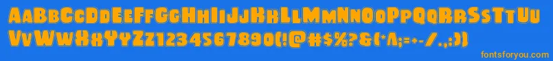 Rubberboyacad Font – Orange Fonts on Blue Background