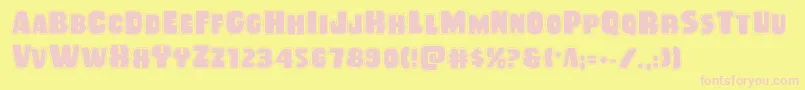 Rubberboyacad Font – Pink Fonts on Yellow Background