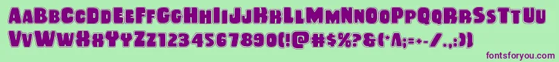 Rubberboyacad Font – Purple Fonts on Green Background