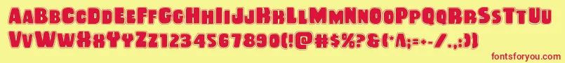 Rubberboyacad Font – Red Fonts on Yellow Background