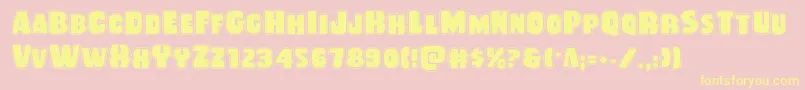 Rubberboyacad Font – Yellow Fonts on Pink Background