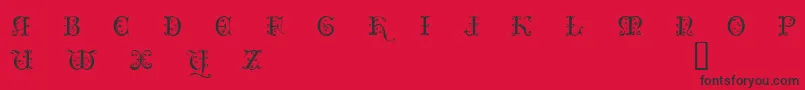 Fonte ClairveauxDemo – fontes pretas em um fundo vermelho
