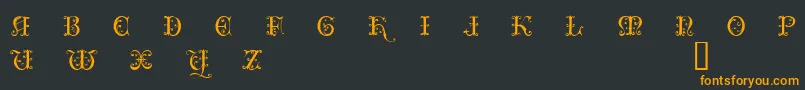 フォントClairveauxDemo – 黒い背景にオレンジの文字