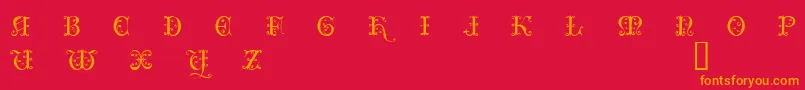 ClairveauxDemo-Schriftart – Orangefarbene Schriften auf rotem Hintergrund