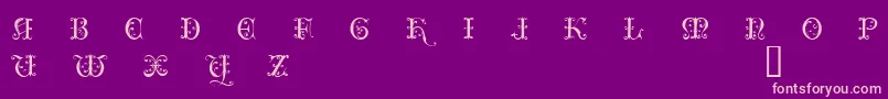 Fonte ClairveauxDemo – fontes rosa em um fundo violeta