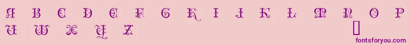 ClairveauxDemo-fontti – violetit fontit vaaleanpunaisella taustalla