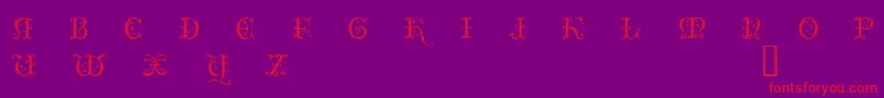フォントClairveauxDemo – 紫の背景に赤い文字