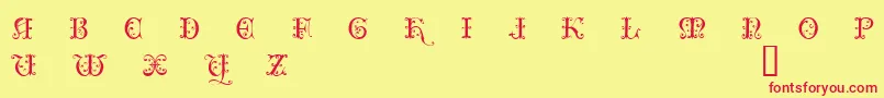 ClairveauxDemo-Schriftart – Rote Schriften auf gelbem Hintergrund