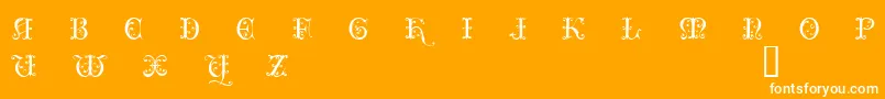 フォントClairveauxDemo – オレンジの背景に白い文字