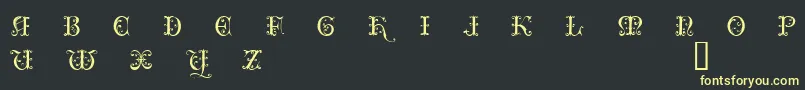 フォントClairveauxDemo – 黒い背景に黄色の文字