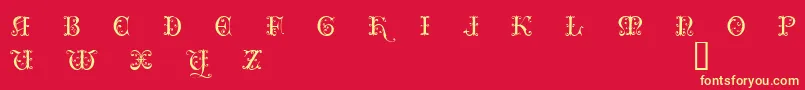 フォントClairveauxDemo – 黄色の文字、赤い背景