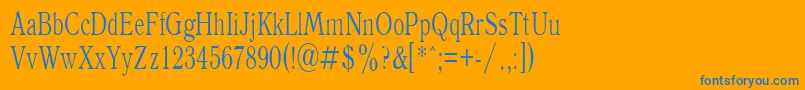 フォントAntiqua70n – オレンジの背景に青い文字