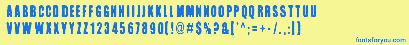 Kuumotus Font – Blue Fonts on Yellow Background