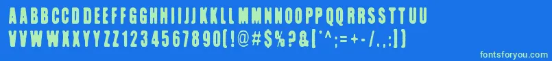 Kuumotus Font – Green Fonts on Blue Background