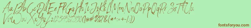 fuente StronglovesFree – Fuentes Marrones Sobre Fondo Verde