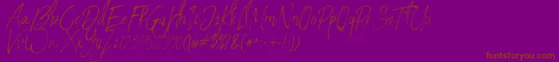 Шрифт StronglovesFree – коричневые шрифты на фиолетовом фоне