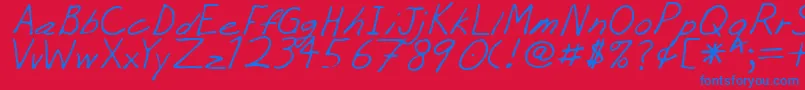 PeejayRegular Font – Blue Fonts on Red Background