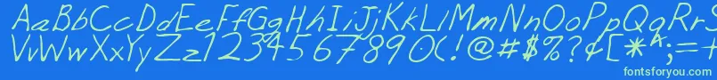 PeejayRegular Font – Green Fonts on Blue Background