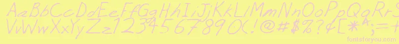 PeejayRegular-fontti – vaaleanpunaiset fontit keltaisella taustalla